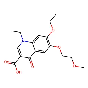 3-Quinolinecarboxylic acid, 7-ethoxy-1-ethyl-1,4-dihydro-6-(2-methoxyethoxy)-4-oxo- structure