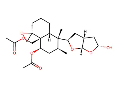 3-Deacetoxycaryoptin hydrate structure
