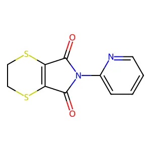 5H-1,4-Dithiino(2,3-c)pyrrole-5,7(6H)-dione, 2,3-dihydro-6-(2-pyridinyl)- structure