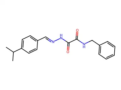 N-benzyl-N'-[(E)-(4-propan-2-ylphenyl)methylideneamino]oxamide structure