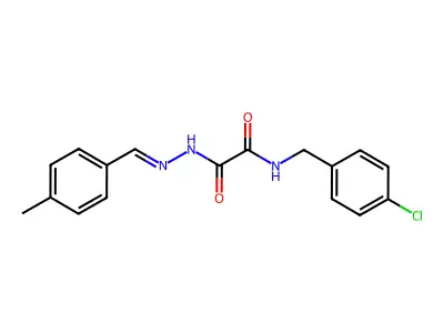 N-[(4-chlorophenyl)methyl]-N'-[(E)-(4-methylphenyl)methylideneamino]oxamide structure