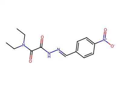 N',N'-diethyl-N-[(E)-(4-nitrophenyl)methylideneamino]oxamide structure