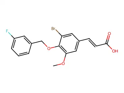 3-{3-Bromo-4-[(3-fluorophenyl)methoxy]-5-methoxyphenyl}prop-2-enoic acid structure