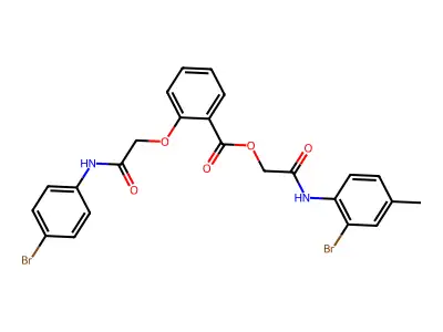 2-({2-[2-(4-Bromoanilino)-2-oxoethoxy]benzoyl}oxy)-N-(2-bromo-4-methylphenyl)ethanimidic acid structure