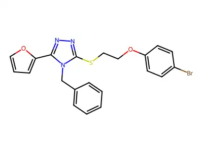 4-Benzyl-3-[2-(4-bromophenoxy)ethylsulfanyl]-5-(furan-2-yl)-1,2,4-triazole structure