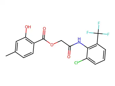 2-[2-Chloro-6-(trifluoromethyl)anilino]-2-oxoethyl 2-hydroxy-4-methylbenzoate structure