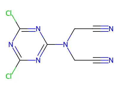 2-[Cyanomethyl-(4,6-dichloro-1,3,5-triazin-2-yl)amino]acetonitrile structure