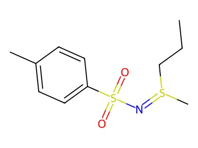 Sulfilimine, S-methyl-S-propyl-N-(p-tolylsulfonyl)- structure