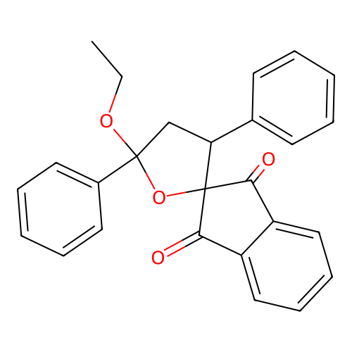 5'-Ethoxy-3',5'-diphenylspiro[indene-2,2'-oxolane]-1,3-dione structure