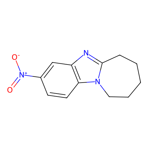 3-nitro-7,8,9,10-tetrahydro-6H-azepino[1,2-a]benzimidazole structure