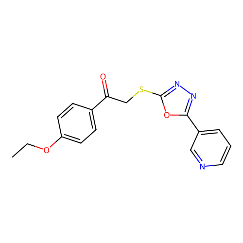 1-(4-Ethoxyphenyl)-2-[(5-pyridin-3-yl-1,3,4-oxadiazol-2-yl)sulfanyl]ethanone structure