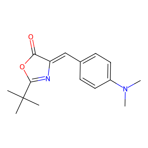 (4Z)-2-tert-butyl-4-[[4-(dimethylamino)phenyl]methylidene]-5-oxazolone structure