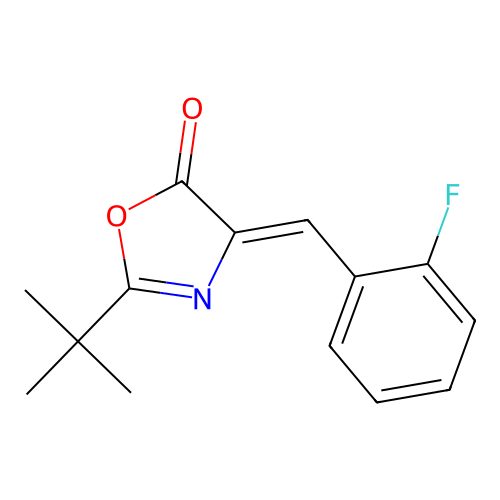 (Z)-2-(tert-butyl)-4-(2-fluorobenzylidene)oxazol-5(4H)-one structure
