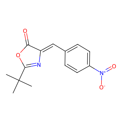 (Z)-2-(tert-butyl)-4-(4-nitrobenzylidene)oxazol-5(4H)-one structure