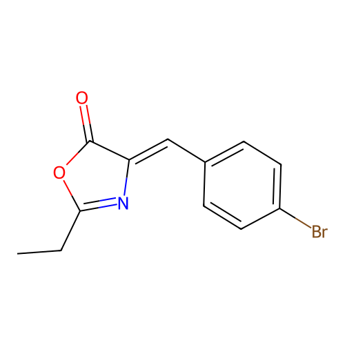 (Z)-4-(4-bromobenzylidene)-2-ethyloxazol-5(4H)-one structure