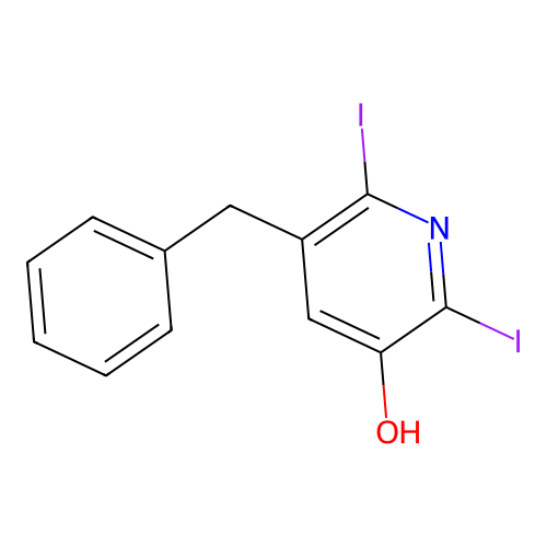 5-Benzyl-2,6-diiodopyridin-3-ol structure