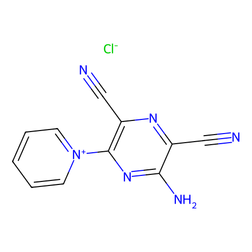 3-Amino-5-pyridin-1-ium-1-ylpyrazine-2,6-dicarbonitrile chloride structure
