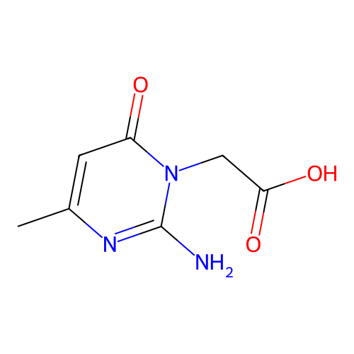(2-Amino-4-methyl-6-oxo-6H-pyrimidin-1-yl)acetic acid structure