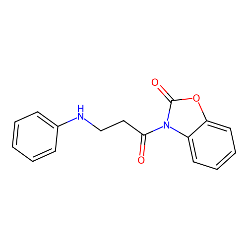 3-[3-(phenylamino)propanoyl]-1,3-benzoxazol-2(3H)-one structure