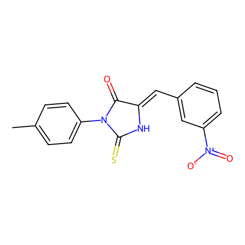 4-Imidazolidinone, 3-(4-methylphenyl)-5-((3-nitrophenyl)methylene)-2-thioxo- structure