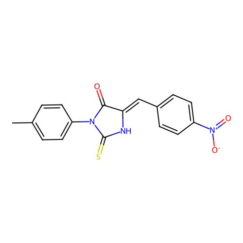 4-Imidazolidinone, 3-(4-methylphenyl)-5-((4-nitrophenyl)methylene)-2-thioxo- structure