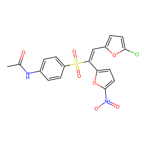 N-[4-[(Z)-2-(5-chlorofuran-2-yl)-1-(5-nitrofuran-2-yl)etheny structure