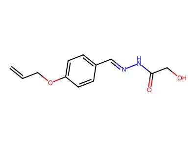 2-hydroxy-N-[(E)-(4-prop-2-enoxyphenyl)methylideneamino]acetamide structure