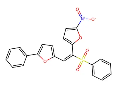 2-[2-(Benzenesulfonyl)-2-(5-nitrofuran-2-yl)ethenyl]-5-phenylfuran structure