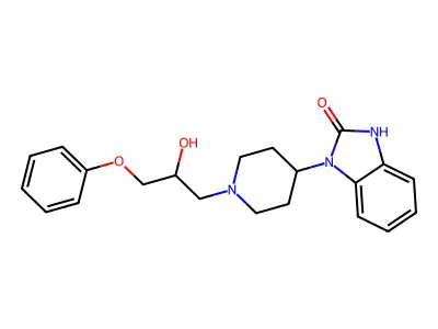 3-[1-(2-hydroxy-3-phenoxypropyl)piperidin-4-yl]-1H-benzimidazol-2-one structure
