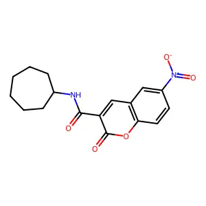 N-cycloheptyl-6-nitro-2-oxo-2H-chromene-3-carboxamide structure