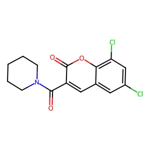 6,8-Dichloro-3-(piperidine-1-carbonyl)chromen-2-one structure