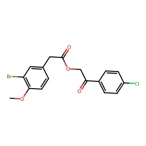 2-(4-Chlorophenyl)-2-oxoethyl (3-bromo-4-methoxyphenyl)acetate structure