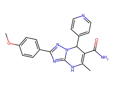 2-(4-methoxyphenyl)-5-methyl-7-(pyridin-4-yl)-4,7-dihydro-[1,2,4]triazolo[1,5-a]pyrimidine-6-carboxamide structure