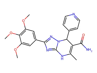 5-methyl-7-pyridin-4-yl-2-(3,4,5-trimethoxyphenyl)-4,7-dihydro[1,2,4]triazolo[1,5-a]pyrimidine-6-carboxamide structure