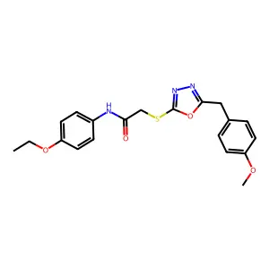 N-(4-ethoxyphenyl)-2-[[5-[(4-methoxyphenyl)methyl]-1,3,4-oxadiazol-2-yl]sulfanyl]acetamide structure