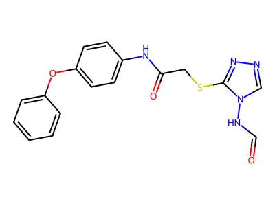 2-((4-(Formylamino)-4H-1,2,4-triazol-3-YL)thio)-N-(4-phenoxyphenyl)acetamide structure