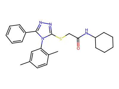 N-cyclohexyl-2-{[4-(2,5-dimethylphenyl)-5-phenyl-4H-1,2,4-triazol-3-yl]sulfanyl}acetamide structure