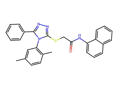 2-{[4-(2,5-DIMETHYLPHENYL)-5-PHENYL-4H-1,2,4-TRIAZOL-3-YL]SULFANYL}-N-(1-NAPHTHYL)ACETAMIDE structure