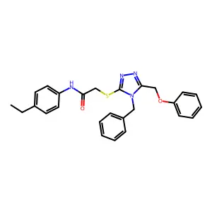 2-{[4-benzyl-5-(phenoxymethyl)-4H-1,2,4-triazol-3-yl]sulfanyl}-N-(4-ethylphenyl)acetamide structure