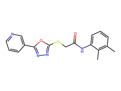N-(2,3-dimethylphenyl)-2-((5-(pyridin-3-yl)-1,3,4-oxadiazol-2-yl)thio)acetamide structure