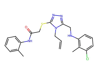 2-({4-allyl-5-[(3-chloro-2-methylanilino)methyl]-4H-1,2,4-triazol-3-yl}sulfanyl)-N-(2-methylphenyl)acetamide structure