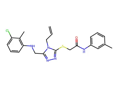 2-({4-allyl-5-[(3-chloro-2-methylanilino)methyl]-4H-1,2,4-triazol-3-yl}sulfanyl)-N-(3-methylphenyl)acetamide structure
