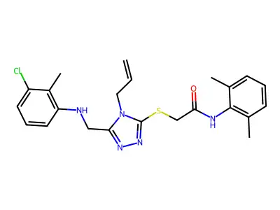2-({4-allyl-5-[(3-chloro-2-methylanilino)methyl]-4H-1,2,4-triazol-3-yl}sulfanyl)-N-(2,6-dimethylphenyl)acetamide structure