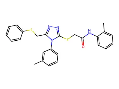 N-(2-methylphenyl)-2-({4-(3-methylphenyl)-5-[(phenylsulfanyl)methyl]-4H-1,2,4-triazol-3-yl}sulfanyl)acetamide structure