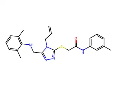 2-({4-allyl-5-[(2,6-dimethylanilino)methyl]-4H-1,2,4-triazol-3-yl}sulfanyl)-N-(3-methylphenyl)acetamide structure