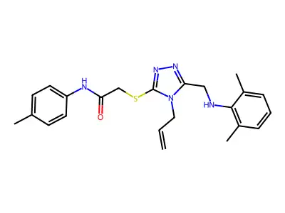 2-({4-ALLYL-5-[(2,6-DIMETHYLANILINO)METHYL]-4H-1,2,4-TRIAZOL-3-YL}SULFANYL)-N-(4-METHYLPHENYL)ACETAMIDE structure