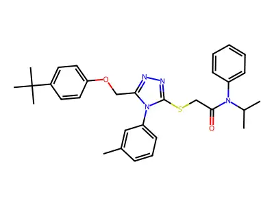 2-{[5-[(4-TERT-BUTYLPHENOXY)METHYL]-4-(3-METHYLPHENYL)-4H-1,2,4-TRIAZOL-3-YL]SULFANYL}-N-ISOPROPYL-N-PHENYLACETAMIDE structure