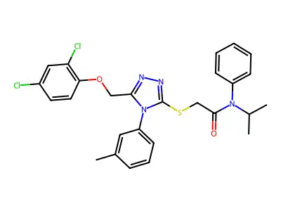2-{[5-[(2,4-DICHLOROPHENOXY)METHYL]-4-(3-METHYLPHENYL)-4H-1,2,4-TRIAZOL-3-YL]SULFANYL}-N-ISOPROPYL-N-PHENYLACETAMIDE structure