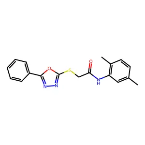 N-(2,5-dimethylphenyl)-2-[(5-phenyl-1,3,4-oxadiazol-2-yl)sulfanyl]acetamide structure