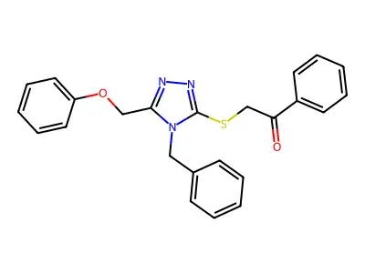 2-((4-Benzyl-5-(phenoxymethyl)-4H-1,2,4-triazol-3-YL)thio)-1-phenylethanone structure